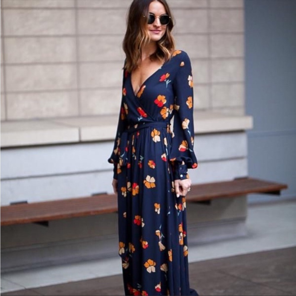 VICI Poppy Print Long Diane Long Sleeve Dress